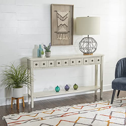 Powell Furniture Sadie Cream Long Storage Console Table, Multicolor