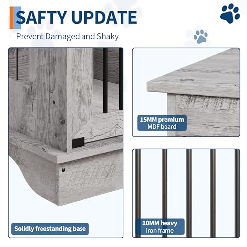 47" Dog Crate Furniture for 2 Dogs, view 7