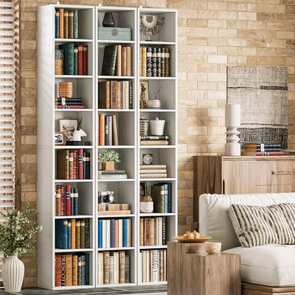 Bookshelves and Bookcases Floor Standing 8 Tiers Display Storage Shelves 71 in Tall Bookcase Easy to Match for Living Room, Office, Study, Bedroom