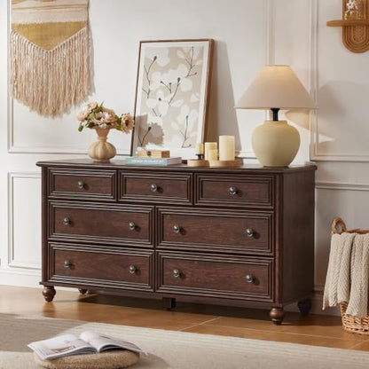 54" Dresser for Bedroom, Farmhouse 7 Drawers Dressers with Gourd Legs, view 6