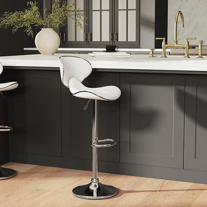 Powell Furniture Adjustable Barstool, White