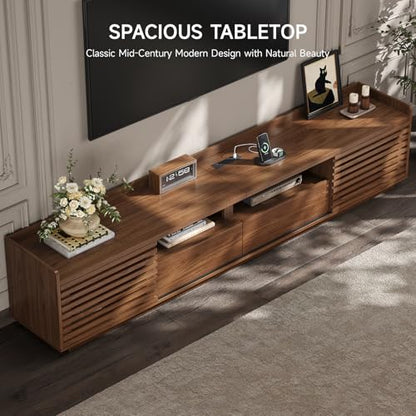78.7"TV Stand for TV Up to 85",Mid-Century Modern TV Console Walnut, view 5