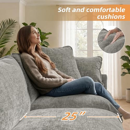 Modular Sectional Sofa with Storage Ottomans,134" U-Shaped Cloud Couch,Comfy Modern Couches with Pillows & Upholstered Deep Seat Cushion for Apartment Living Room Bedroom（Gray）