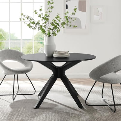 Traverse47DiningTable Dining Table Solid Wood Black Finish Modern Kitchen Room Entertaining Home Furniture Quality Stylish Elegant Durable Refined Versatile