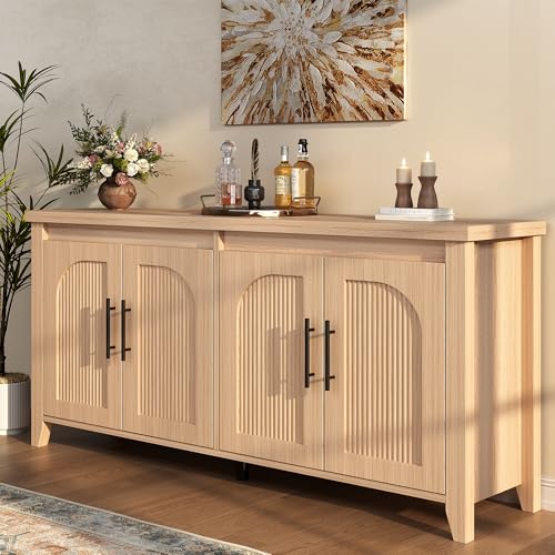 63" Fluted Sideboard Buffet Cabinet with Storage, view 2