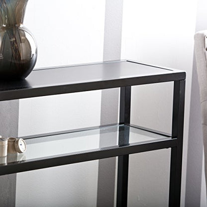Holly & Martin Baldrick Console Table - Black - Transitional Design, Glass and Wood - Ideal for Entryway, Living Room (CK7683)