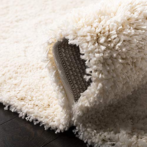 SAFAVIEH California Shag Collection Area Rug - 8' x 10', Ivory, Non-Shedding & Easy to Clean, Ultra Plush Thick Pile, Ideal for Living Room, Bedroom, Dining Space (SG151-1212)