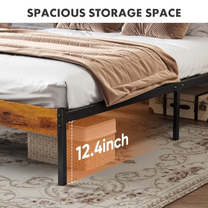 Full Size Bed Frame with Headboard and Footboard, view 5