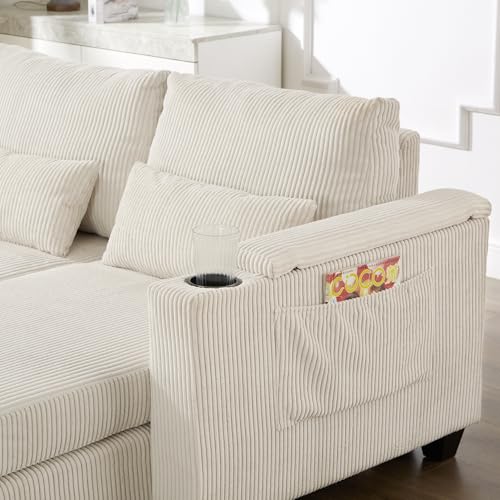 Modern 37.4" Chaise Lounge with Charge Statio, Phone & Cup Holders, view 7