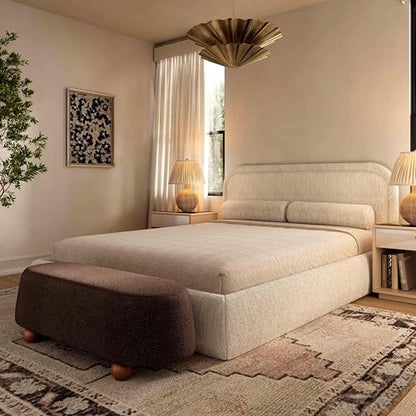 Tov Furniture Jaine Brown Boucle Large Ottoman