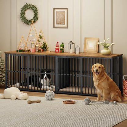 Foldable Dog Crate Furniture, 37.4" Dog Kennel for Medium Dogs, No Assembly, view 5