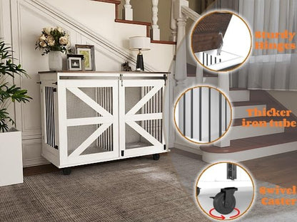 YOPTO 47.2" Double Dog Crate Furniture with Removable Divider, view 6