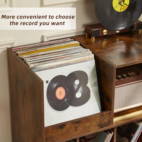 Large 48'' Record Player Stand with Display Area, view 4