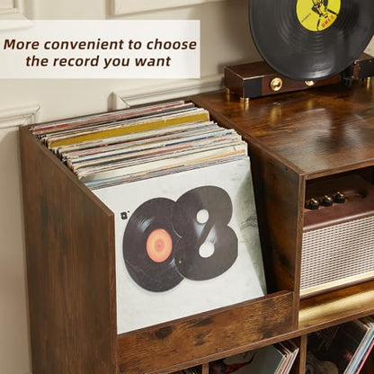 Large 48'' Record Player Stand with Display Area, view 4
