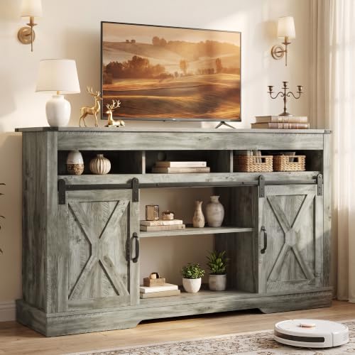 TV Stand for 65+ Inch TV, Farmhouse Entertainment Center, view 2