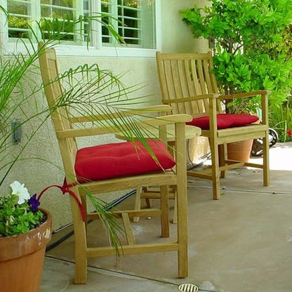 Bahama Wilshire 3-Piece Outdoor Teak Bistro Set Premium Patio Garden Balcony Dining Table with Two Armchairs Weather Resistant Furniture for Elegant Alfresco Living and Relaxation