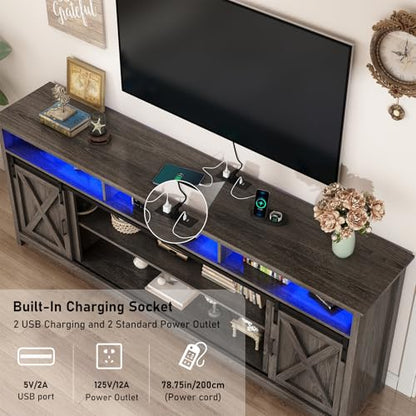 80" LED Farmhouse TV Stand for 90/85/80 Inch TVs, view 5
