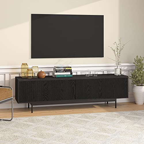 Henn&Hart 70" TV Stand for TVs up to 75", Natural Black, view 5