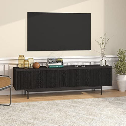 Henn&Hart 70" TV Stand for TVs up to 75", Natural Black, view 5