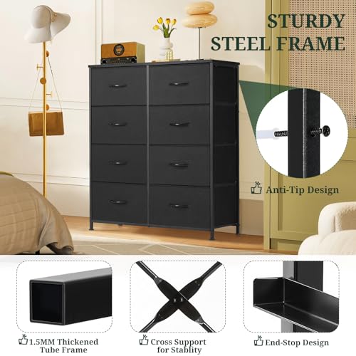 8-Drawer Dresser for Bedroom, Anti-Tip Tall Storage Organizer, view 6