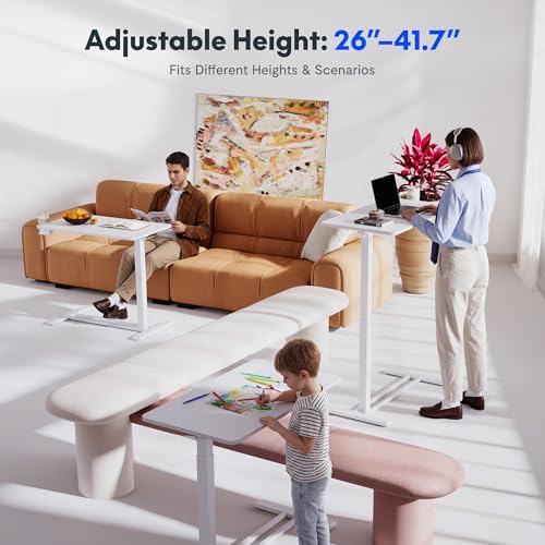 FLEXISPOT H7 28" Pneumatic Height-Adjustable Overbed Table with Wheels, view 4