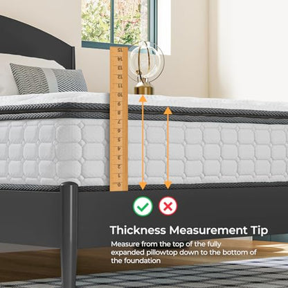 10 Inch Twin Mattress, Hybrid Mattress in a Box, White, view 6
