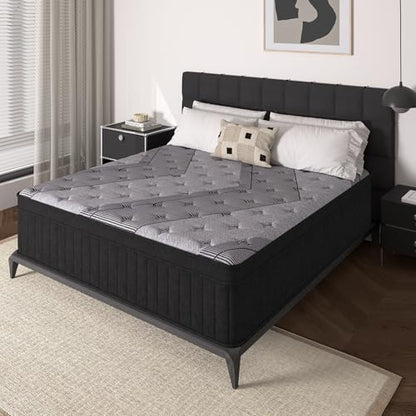 Queen Size Mattress, 12 Inch Hybrid Mattress in a Box, Medium Firm, view 2