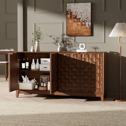 59" Fluted Sideboard Buffet Cabinet with Storage, view 4