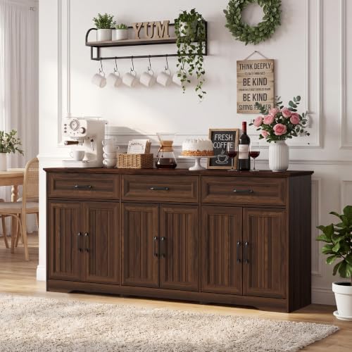 70" Buffet Cabinet with Storage, Large Modern Farmhouse Sideboard, view 7