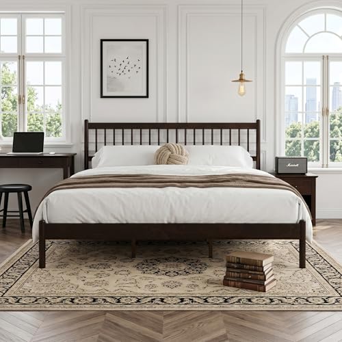 JIVOIT King Size Platform Bed with Headboard and Footboard, view 2