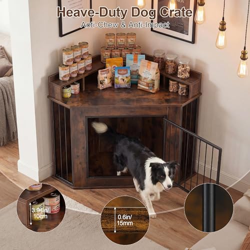 Corner Dog Crate Furniture for Small, Medium Dogs, view 8