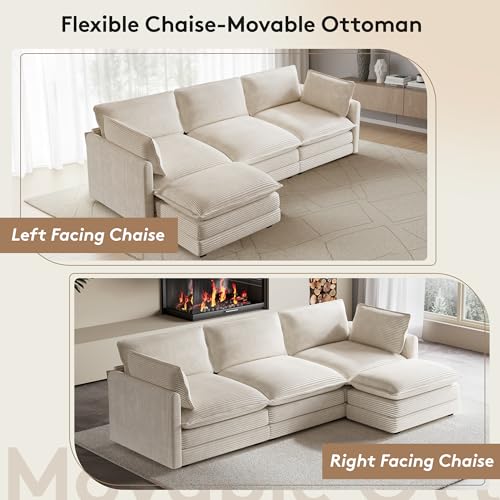 ROWHY 104'' Modular Sectional Cloud Couch with Movable Ottoman, view 7