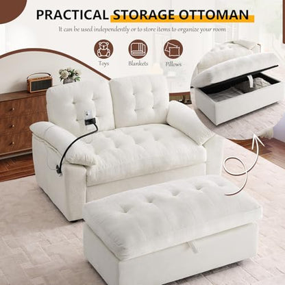 56” Chaise Lounge Chair with Ottoman, view 5