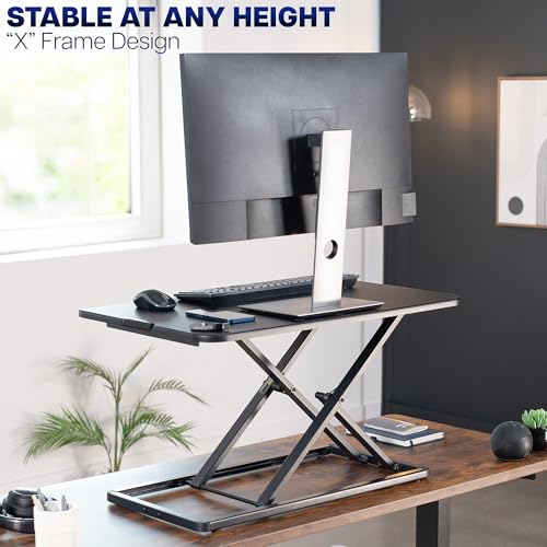 VIVO Black 29 in Single Top Standing Desk Converter, DESK-V000U, view 6
