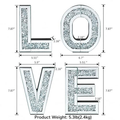 Love Letter Sign Home Wall Decor,Love Home Decoration for | Tabletop & Wall-mount,Bed Room and Living Room Decor,Ideal for Valentine's Day, Anniversary, Housewarming Gift