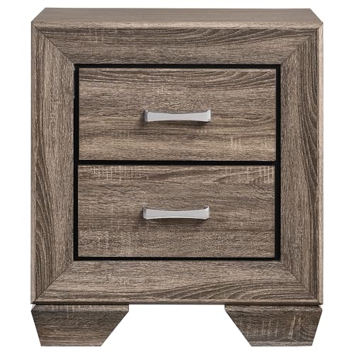 Coaster Home Furnishings Kauffman Transitional 4-Piece Bedroom Set Queen Size Panel Bed Frame 54-inch Headboard Washed Taupe 204191Q-S4