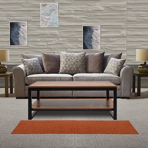 Wood Coffee Table with Storage Shelf 41.7in Industrial Table for Living Room, Brown