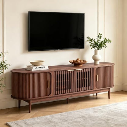 70 Inch Fluted Mid-Century Modern TV Stand for Living Room, view 6