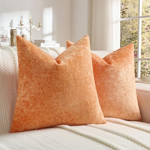 Pack of 2 Solid Flannel Throw Pillow Covers 18x18 Inch Soft Crushed Textured, view 2