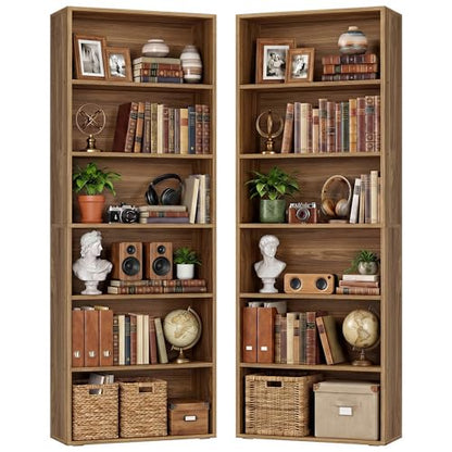 Bookshelf and Bookcases 70" Tall, 6 Tiers Display Storage Shelves, view 2