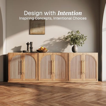 Set of 3 Jagger Sideboard Buffet Cabinet - Camel, view 4