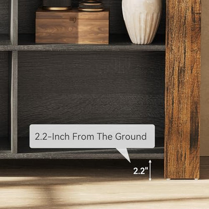 TV Stand with Storage, 63-Inch Entertainment Center with Shelves, view 6