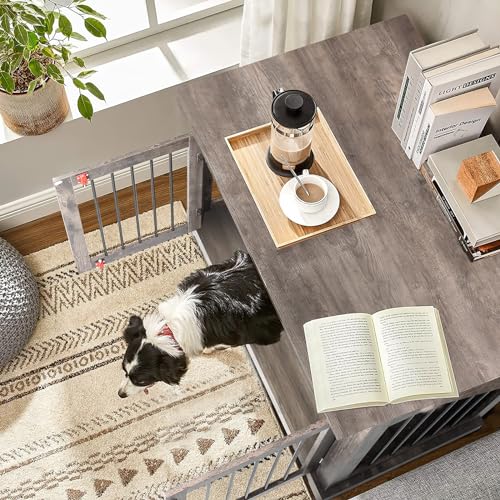 Large Dog Crate Furniture with 2 Drawers, 44 Inch Wooden Dog Kennel Indoor, view 7