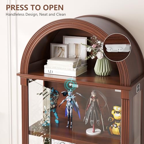 Curio Cabinet with Glass Doors & LED Lights, view 4