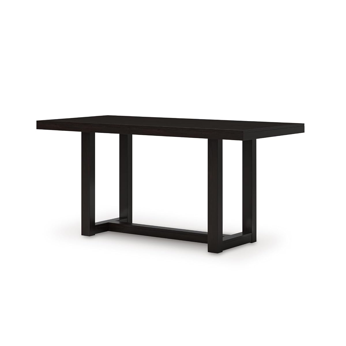 Signature Design by Ashley Neymorton Modern Counter Height Dining Table with Trestle Base, Thick Top Profile, Mango Veneer, Dark Brown Finish, Seats 4