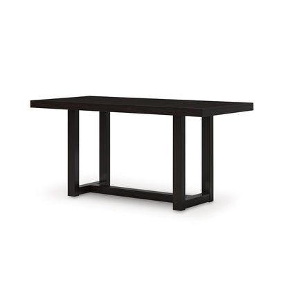 Signature Design by Ashley Neymorton Modern Counter Height Dining Table with Trestle Base, Thick Top Profile, Mango Veneer, Dark Brown Finish, Seats 4