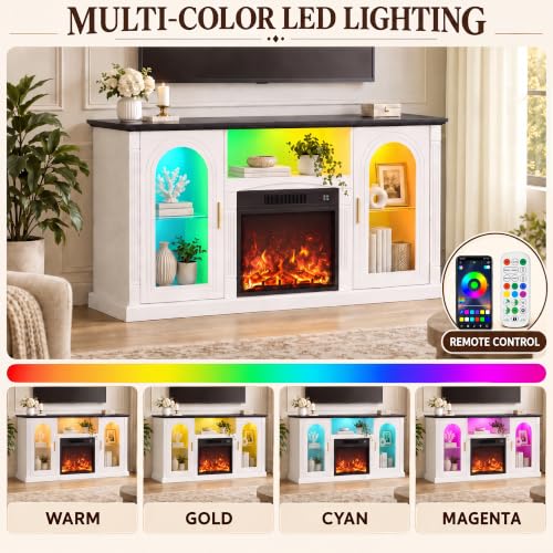 58'' W Fireplace TV Stand, Entertainment Center for TV up to 65'', view 5