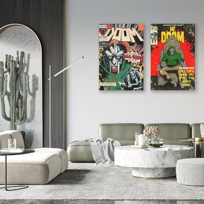 Music Poster Home Decor Rapper MF Posters Canvas Music Wall Art Hanging Picture Print Dorm Room Bedroom Decorative Gift (8x12in Unframed)