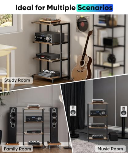 4-Tier Wooden Media Stand, view 7