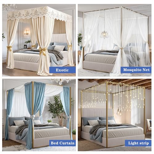 Queen Size Metal Canopy Bed Frame, view 5